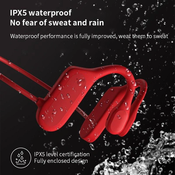 Really Wireless 5.2 Bluetooth Headset Bone Conduction Ear-hook Type Non-ear Earphone Painless Bone Conduction Headset Waterproof Sports Headset Suitable for Running, Business, Calling, Listening To Music, Office