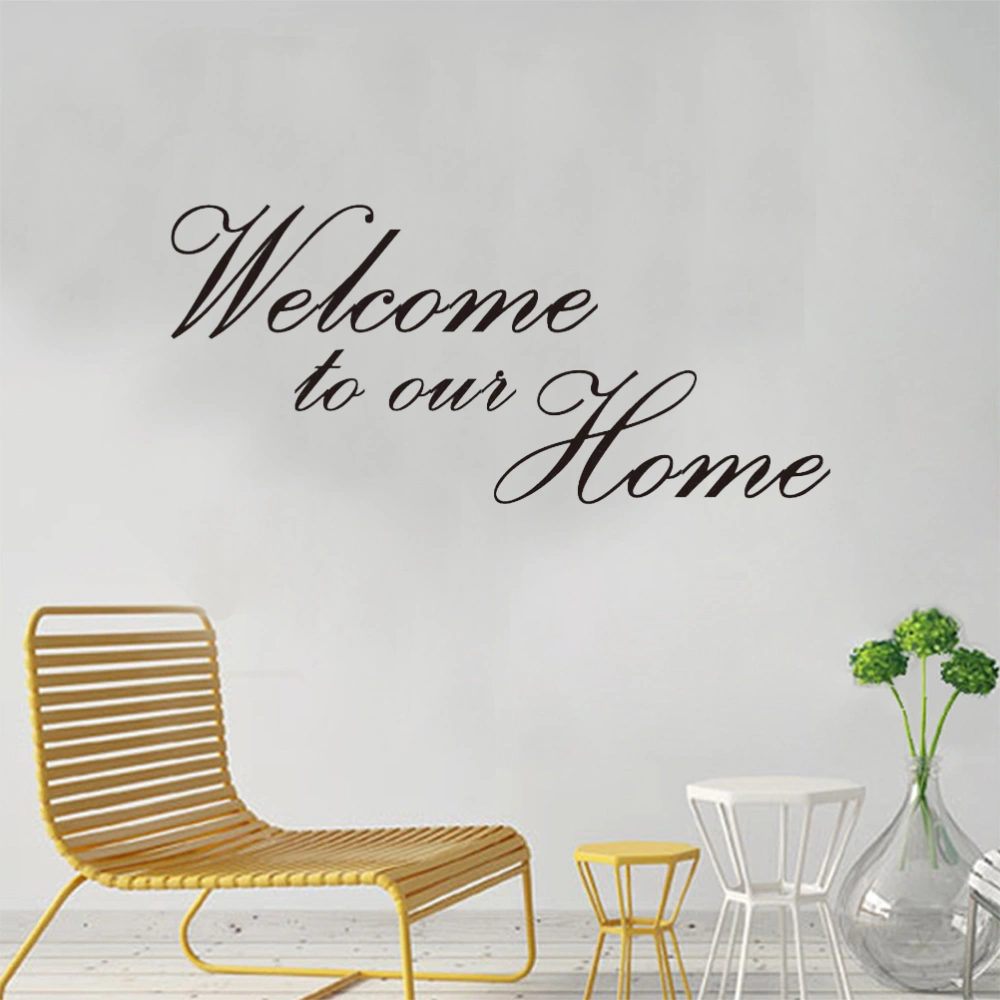 Welcome To Our Home Letters Removable Vinyl Wall Quotes Decal PVC Home Decor Wall Stickers