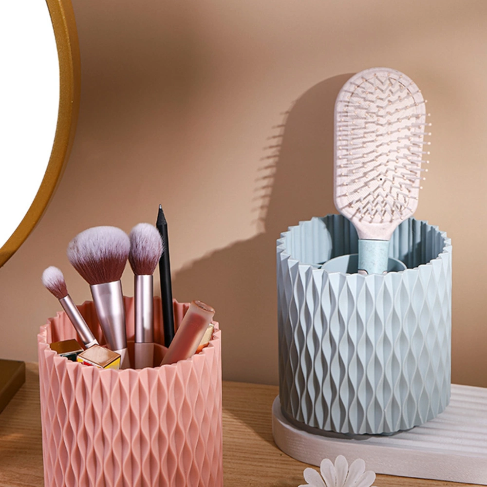 2Pcs Makeup Brush Buckets Rotatable Makeup Brush Organizer Desktop Pen Holders