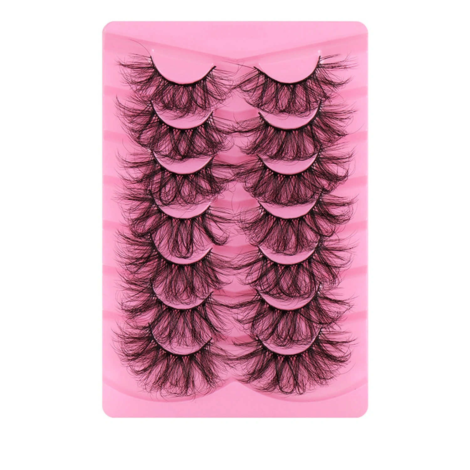 7 Pairs Dramatic Fake Eyelashes Fluffy Long Strip Lashes Thick Curly False Eyelashes Wispy Full Volume Big Eye Lashes