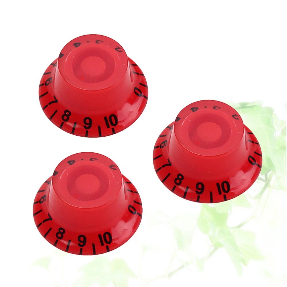 3PCS/Set Round Guitar Knobs Volume Tone Control Knobs Rotary Knobs Epiphone Style Electric Guitar Parts Replacement GD38 (Red)