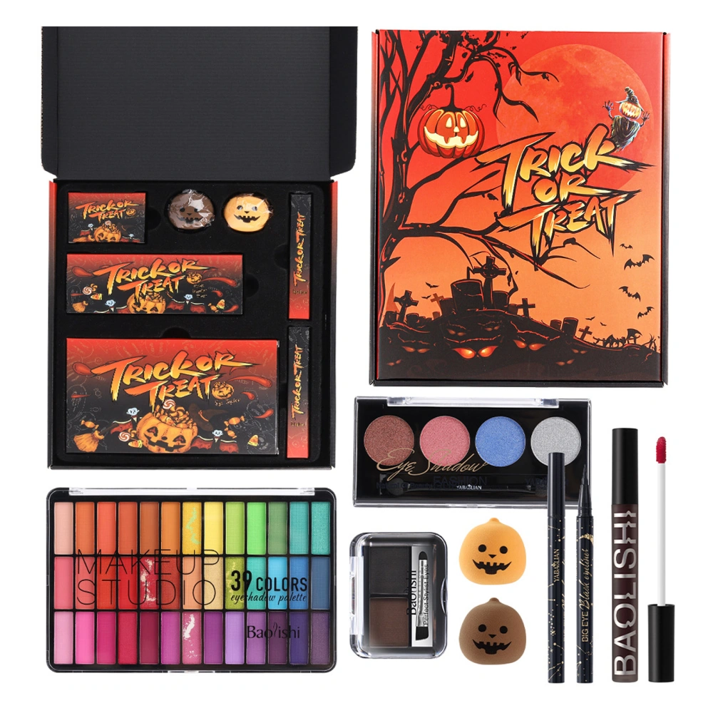 Halloween Makeup Kit, Face Makeup Eyeshadow Palette Lip Gloss Highlighter Eyebrow Powder Eyeliner Cosmetics