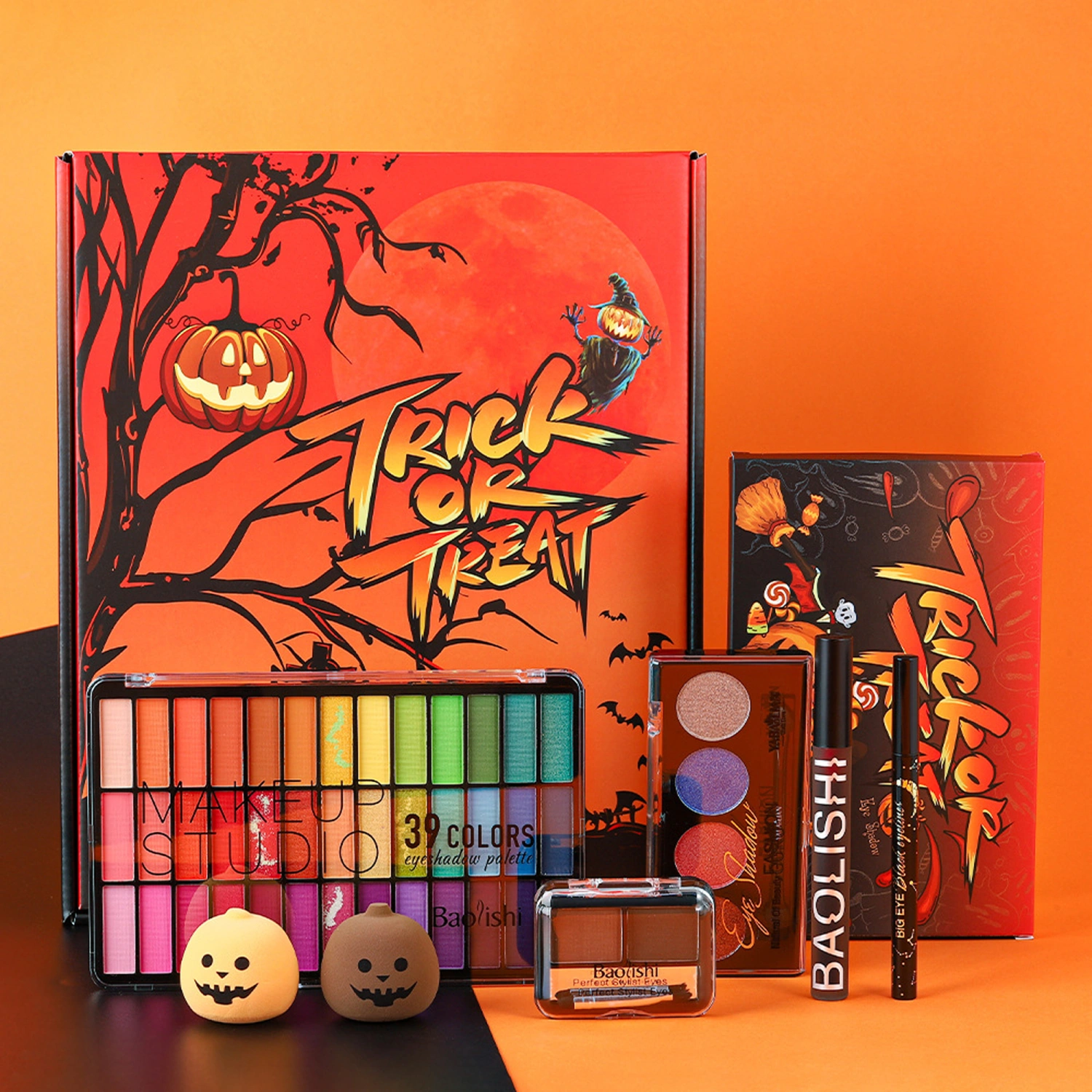 Halloween Makeup Kit, Face Makeup Eyeshadow Palette Lip Gloss Highlighter Eyebrow Powder Eyeliner Cosmetics