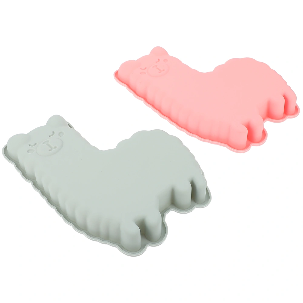 2pcs Cartoon Silicone Cake Moulds Silicone Chocolate Moulds Alpaca Cake Moulds