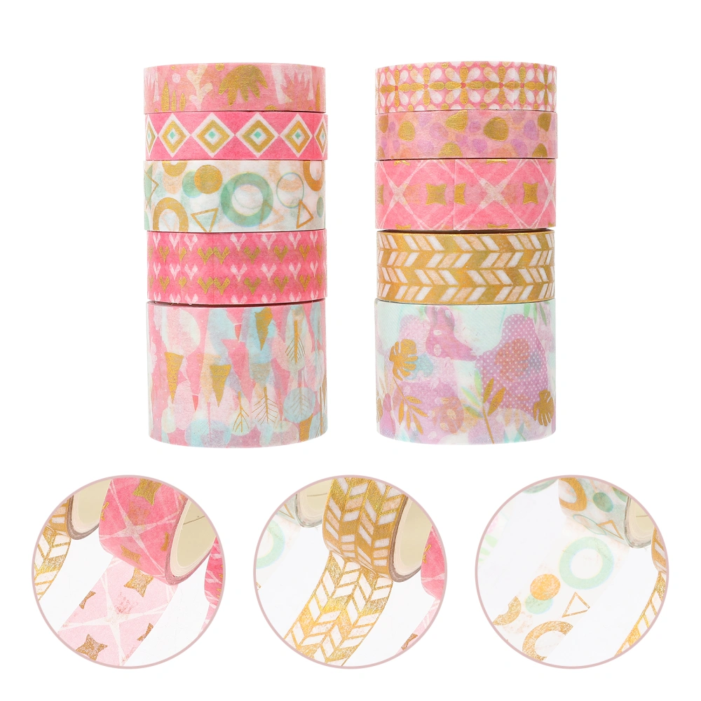 10 Rolls of Decorative Washi Tapes Adhesive Tapes Washi DIY Planner Scrapbook Tapes