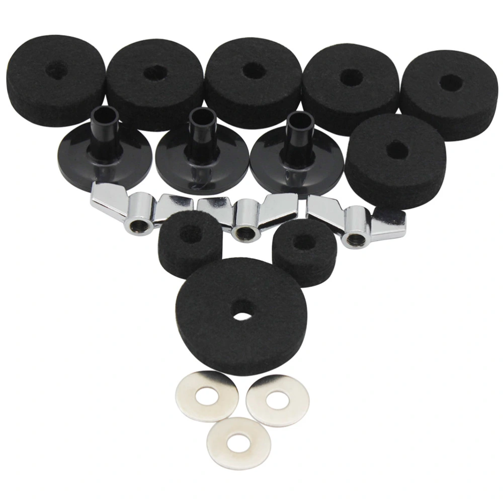 18PCS Drum Accessory Percussion Parts Drum Parts Cymbal Felts Washer Sleeves and Base Wing Nuts