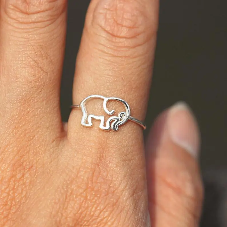 Silver Ring Jewelry Elephant Fashion Designer Rings For Women Gift Fine Jewelry