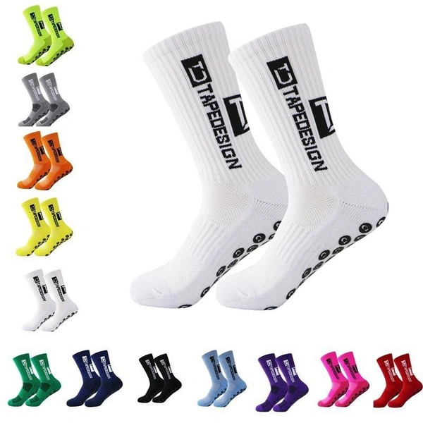 1pair New Style Women Men FS Football Socks Round Silicone Suction Cup Grip Anti Slip Soccer Socks Sports Baseball Rugby Socks