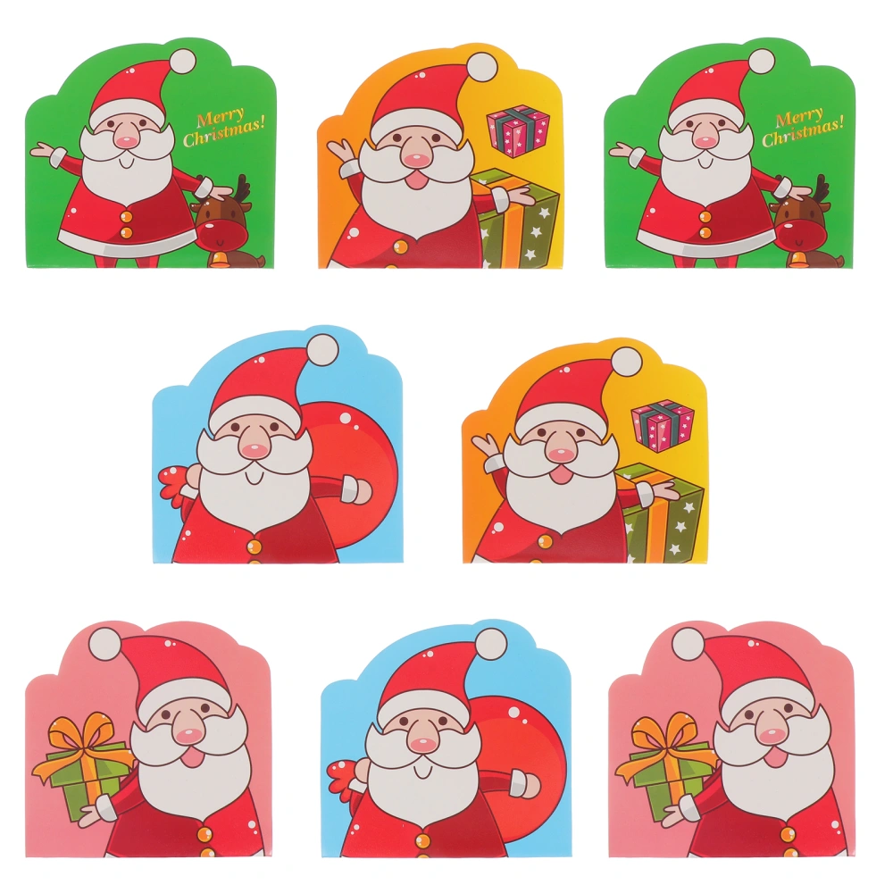 8pcs Christmas Theme Mini Diaries Cartoon Pocket Notepads (Assorted Color)