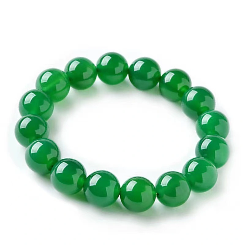 Natural jade bracelet and a natural jade bead jade beads bracelet Handmade Beaded 6mm/8mm/10mm/12mm (color: green)