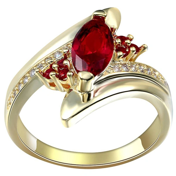 Women 18K Gold Plated Ruby Gemstone Ring Size 6-10 (Choice Color and Size )
    