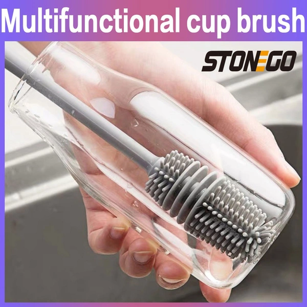 New Long Handle Baby Bottle Brush Glass Water Bottle Brush Non-toxic Kitchen Cleaning Tool Pack of 1 or 2
    