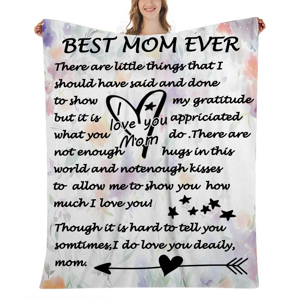 Mothers Day Cartoon Throw Blanket Lightweight Cozy Couch Bed Super Soft and Warm Flannel Fleece Throws Blankets for All Seasons 32x48 inches(#112,32x48'')A