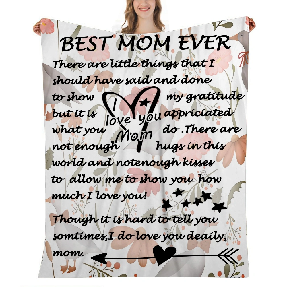 Mothers Day Fuzzy Fur Throw Blanket,Cartoon 3D Printed Blanket for Home Sofa Bed,32x48 inches(#017,32x48'')A