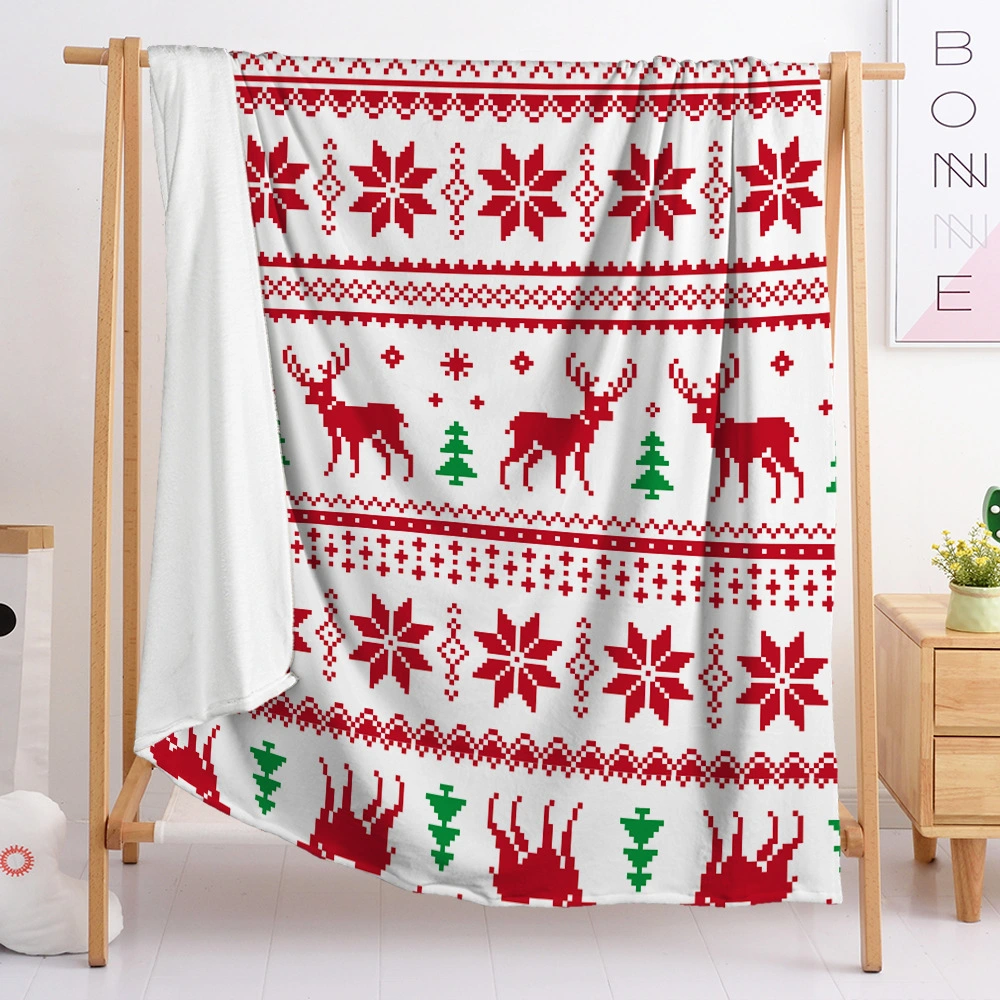 Home Fashion Simple 3D Digital Printing Flannel Blanket