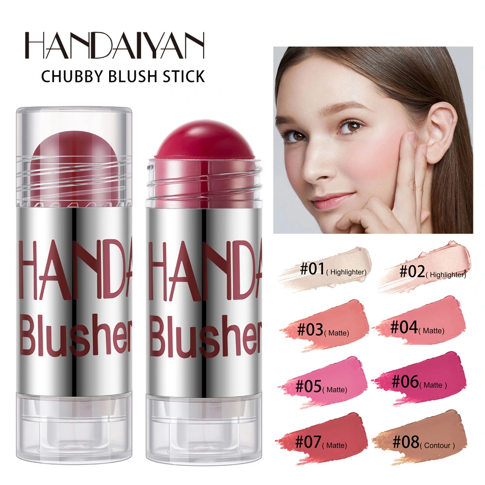 1PC New Makeup Cream Blush Stick Face Makeup 8 style Shimmer Contour Cream Cheek Blusher Cosmetics Tool