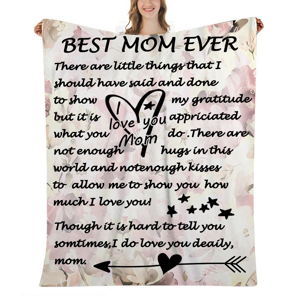 Mothers Day Fleece Throw Blanket,Cozy Decor Throws for Sofa Bed Couch Chair or Dorm 32x48 inches(#022,32x48'')A