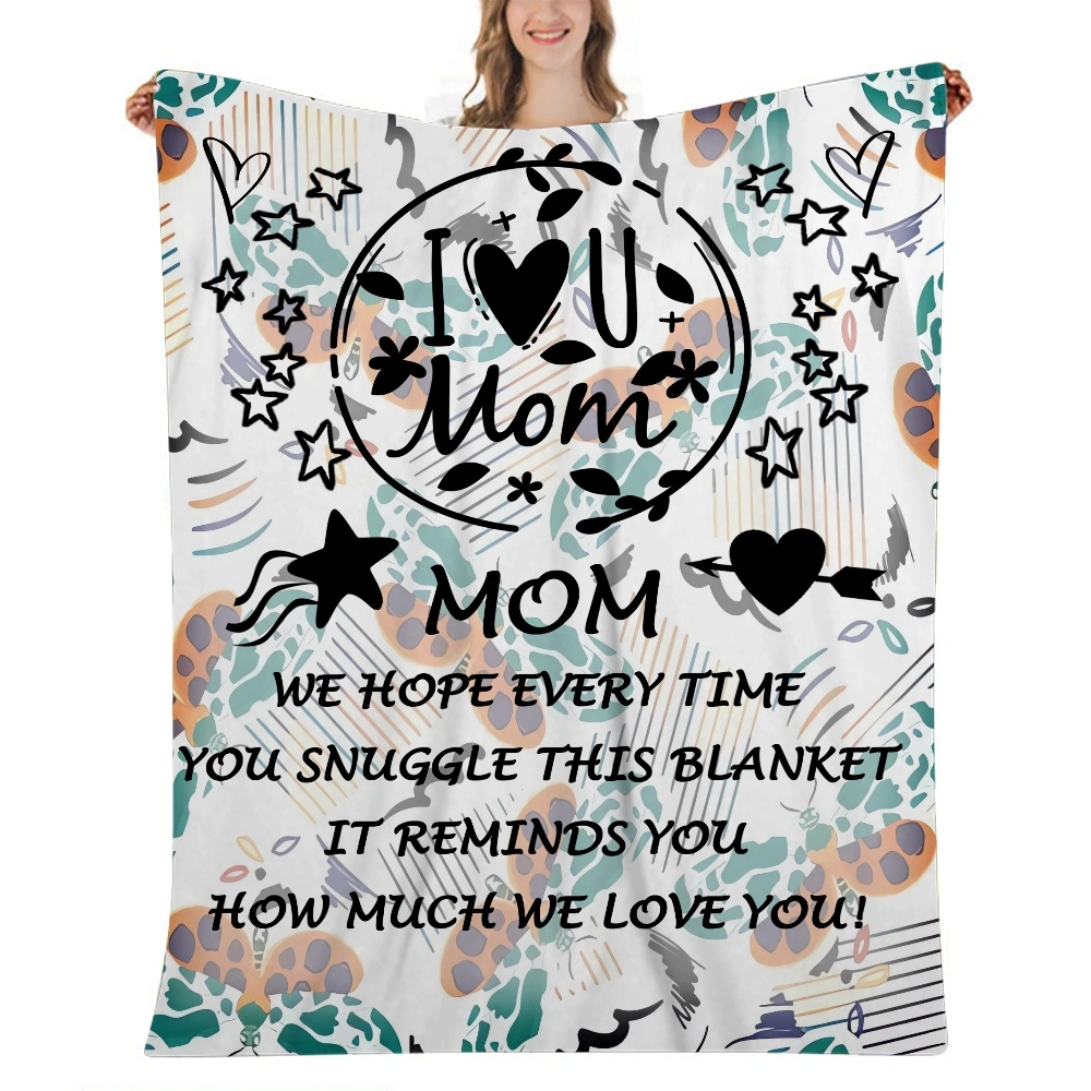 Mothers Day Gift Letter Blanket- Throw Blanket Geometric Rhombus Decorative Throw Blankets for Couch Sofa Bedroom Spring Summer Indoor Outdoor,32x48 inches(#620,32x48'')A