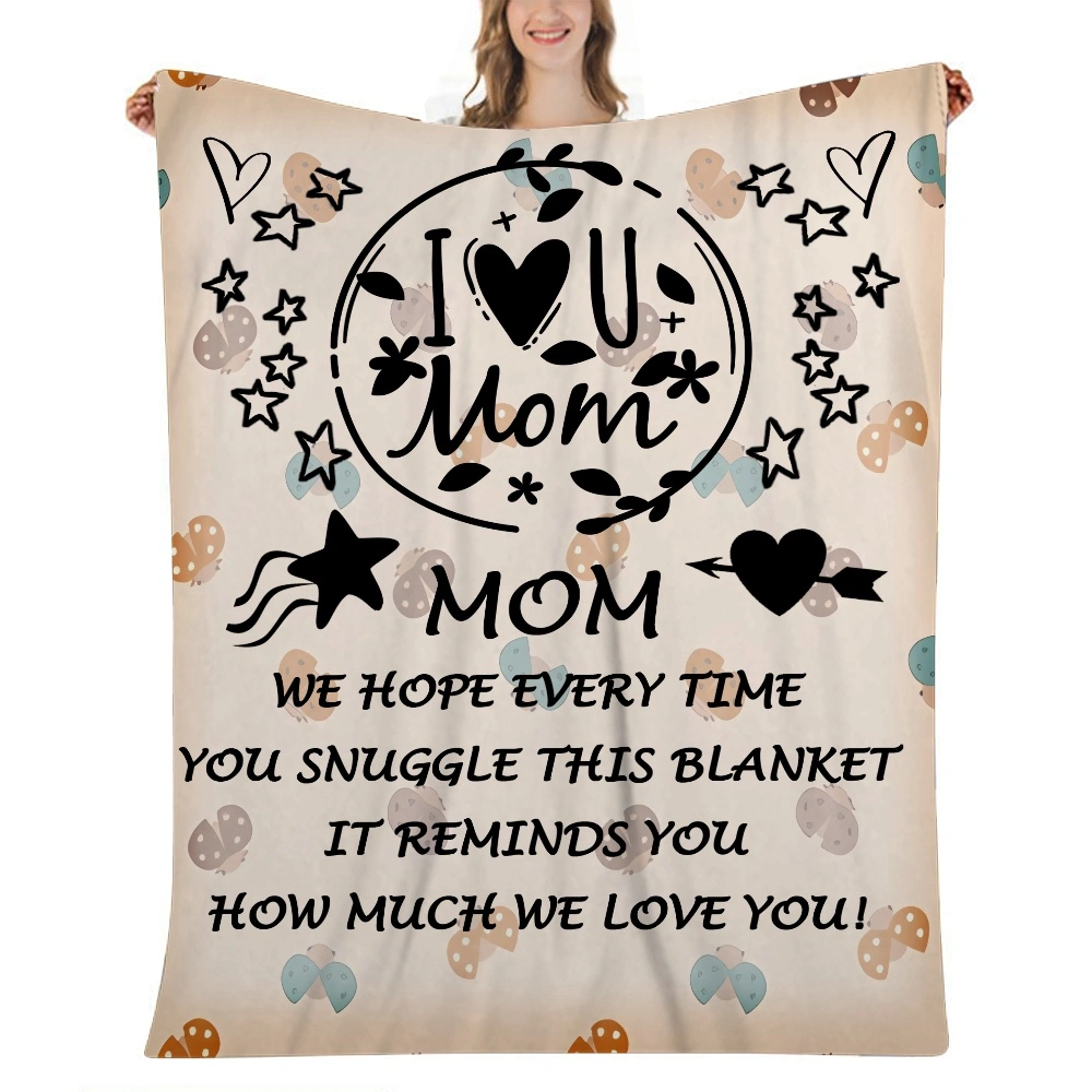 Mothers Day Gift Letter Blanket- Weighted Blanket (32x48 inch) Cooling Breathable Blanket for Adult All-Season Summer Fall Winter Soft Thick Comfort Blanket(#618,32x48'')A