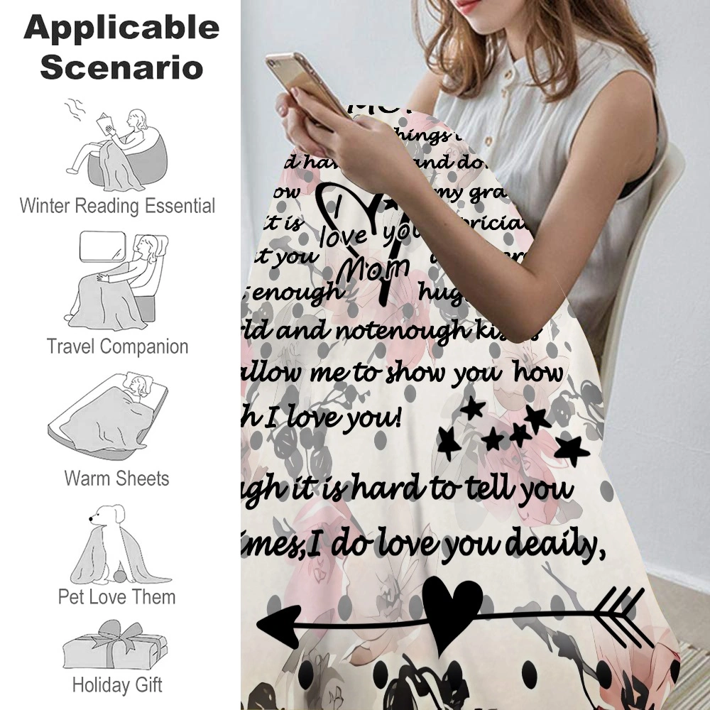 Mothers Day Blanket Throw 32x48 inches,Soft Throw Blanket,Big Blankets,Throw Blankets for Bed Sofa(#029,32x48'')A
