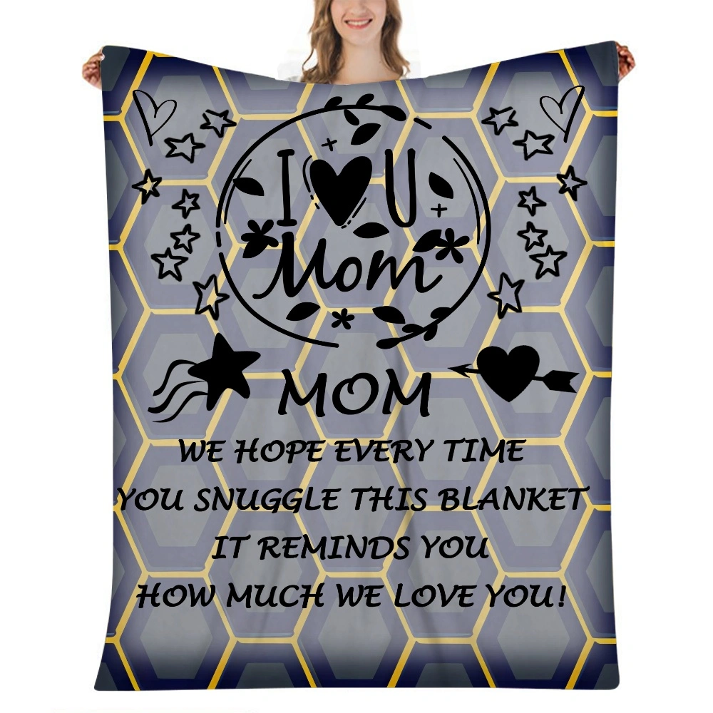 Mothers Day Gift Letter Blanket- Fleece Blanket 32x48 inches,Soft and Warm Raschel Bed Blanket(#525,32x48'')A