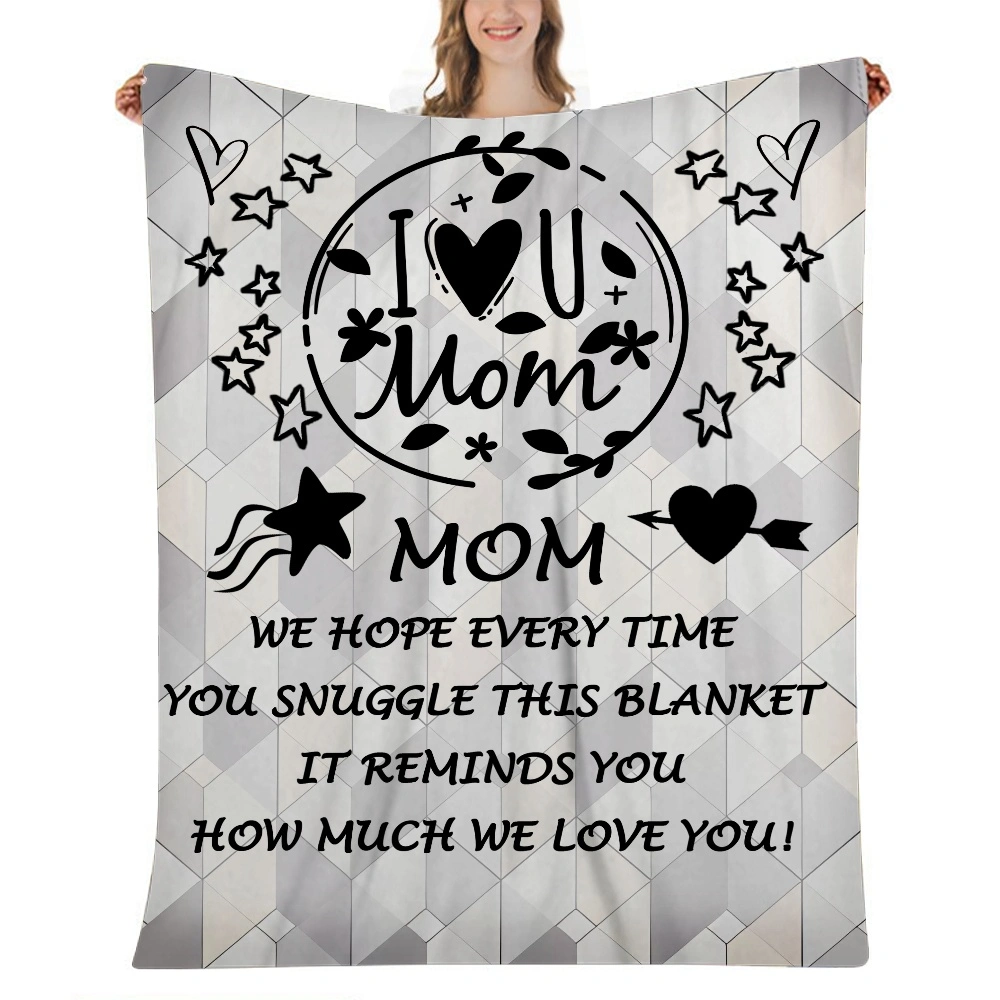 Mothers Day Gift Letter Blanket- Cozy Soft Microfleece Travel Blanket,32x48 inches(#523,32x48'')A