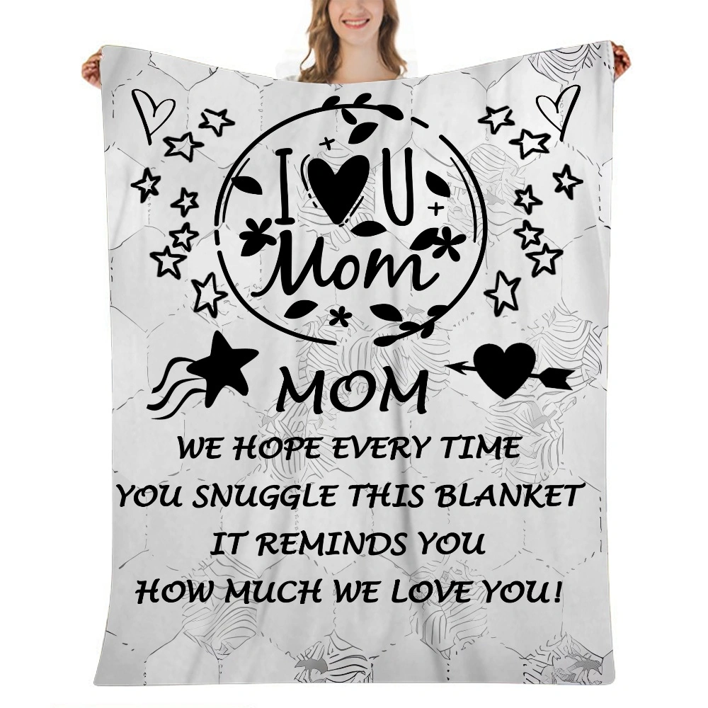 Mothers Day Gift Letter Blanket- Fleece Blanket Luxury Bed Blanket Fuzzy Soft Blanket ( 32x48 inches)(#527,32x48'')A