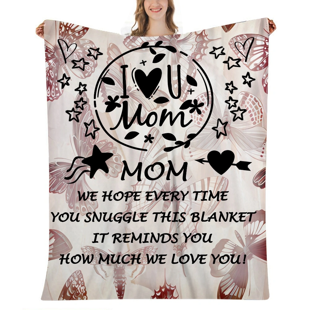 Mothers Day Gift Letter Blanket- Throw Blanket for Couch Light-Super Soft Lightweight Plush Fuzzy Fluffy Warm Cozy Blankets and Throws for Sofa Bed,32x48 inches(#632,32x48'')A