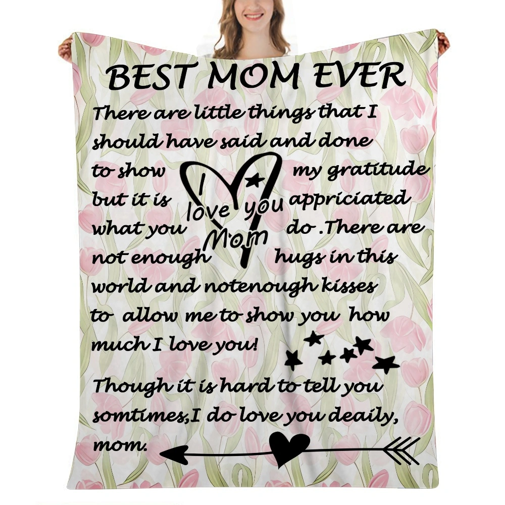 To My Mom Blanket from Daughter Son Flower Butterfly Ultra Soft Flannel Throw Blankets for Couch Bedroom Sofa Warm Blanket Positive Encourage and Love,32x48''(#240,32x48'')A