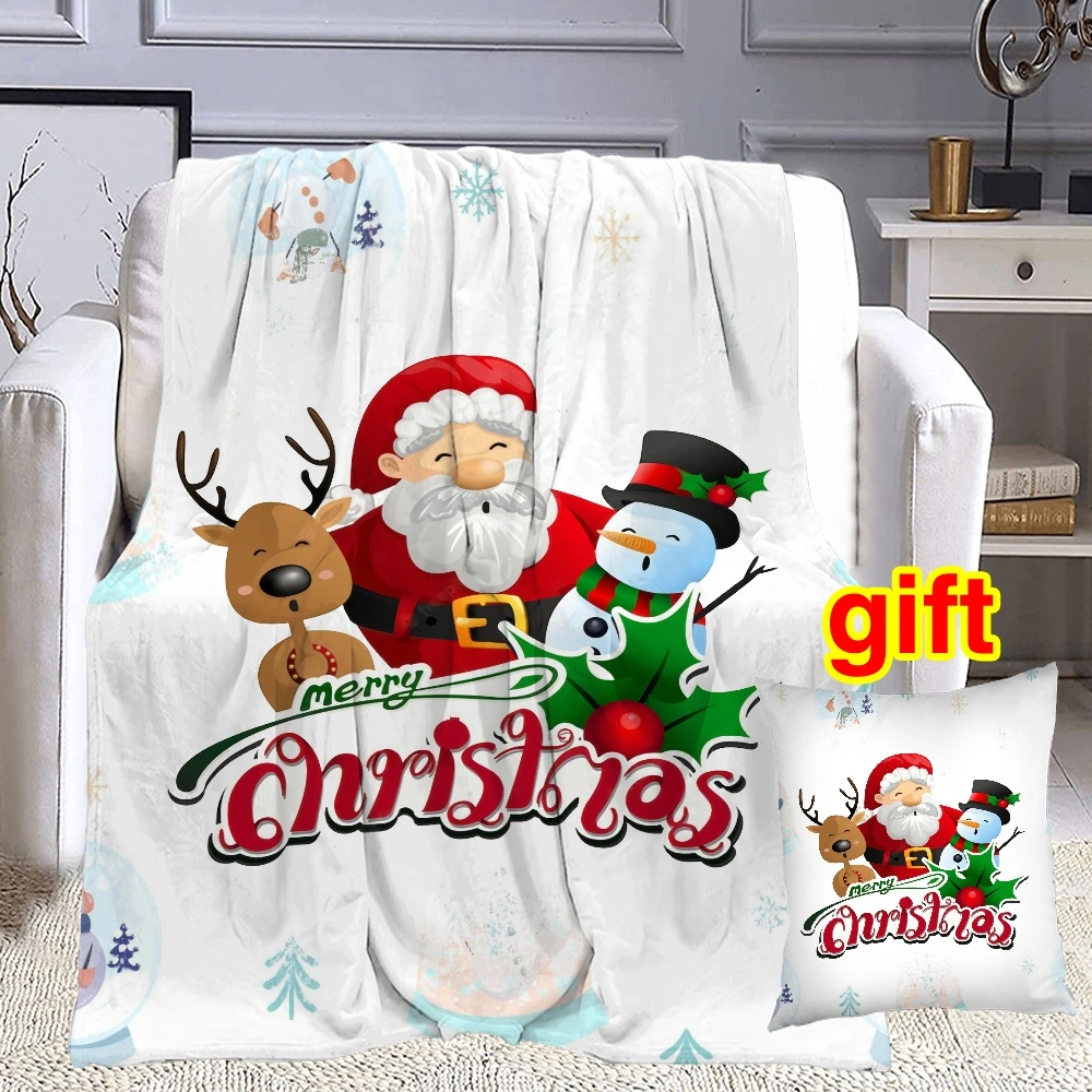 Merry Christmas Gift Plush Fleece Throw Blanket for Couch,Bed and Sofa ( 32x48 inches) Soft, Warm, Lightweight