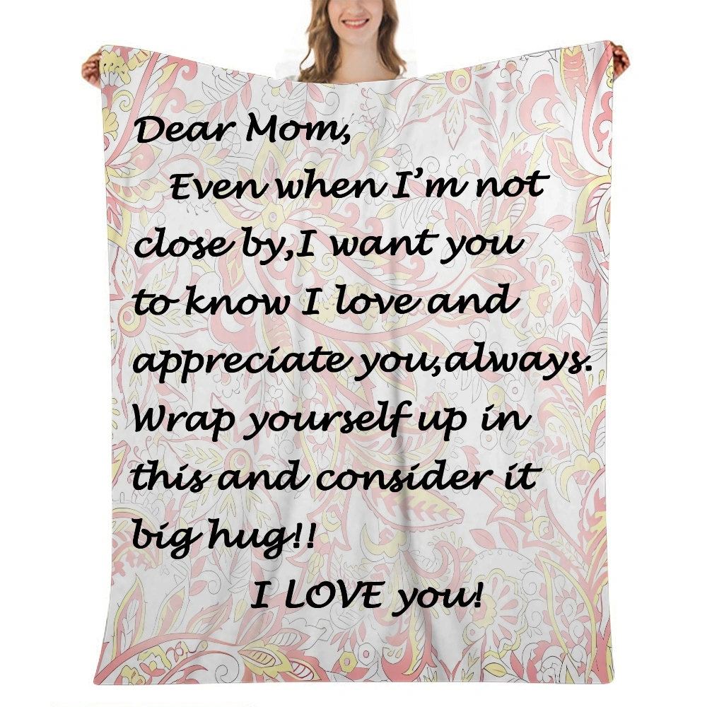 Mom Blanket with Eye Mask,Socks and Gift Box - Blanket for Mom on Mothers Day,Christmas,Valentines - Birthday Gifts for Mom from Daughter,Son - Letter to Mom Blanket - Blanket,32x48''(#342,32x48'')A