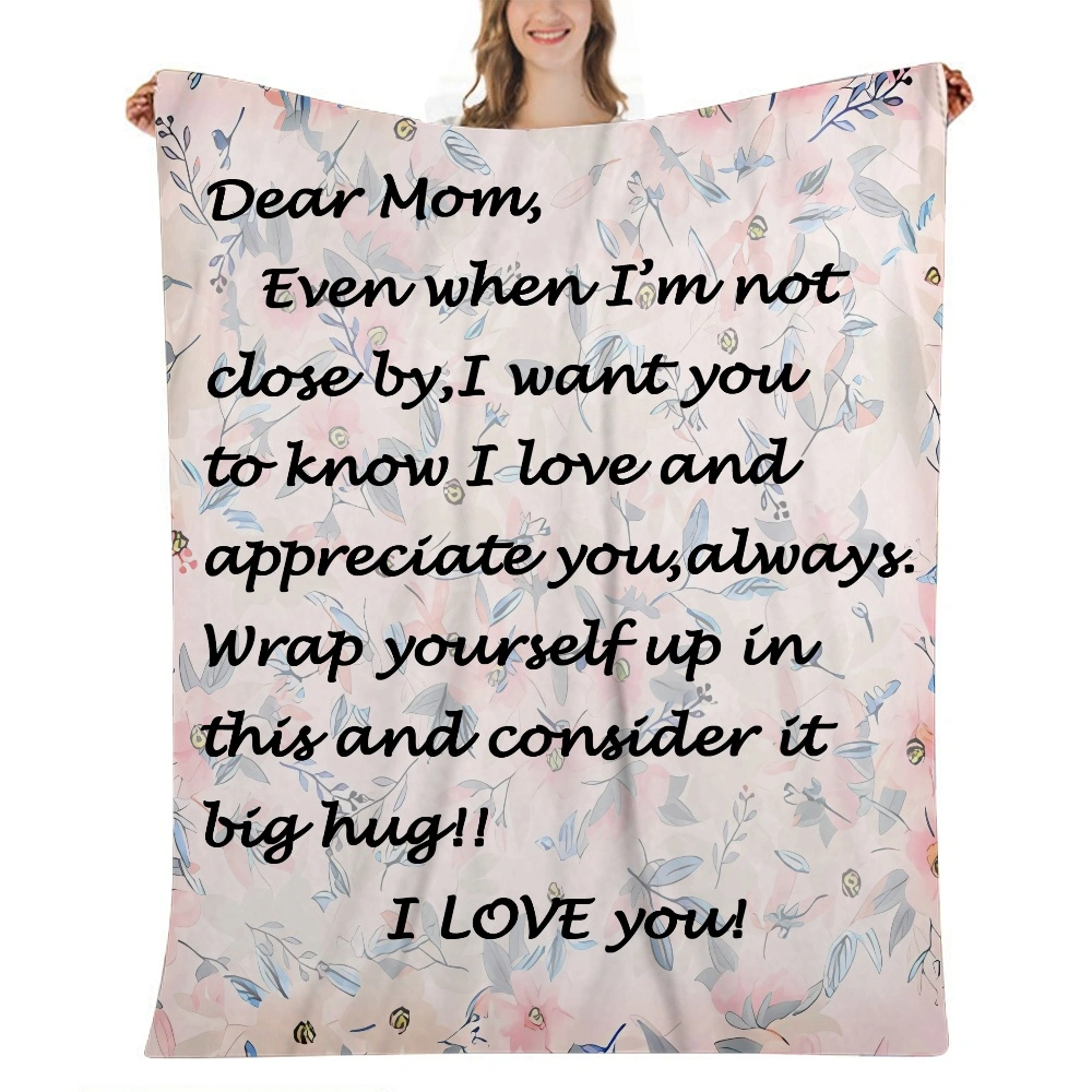 Mom Blankets Gift from Daughters Anniversary Happy Birthday Present for My Best Dear Mom Mother's Day Christmas Thanksgiving Bed Living Room Soft Fleece Throw Blanket Beige,32x48''(#354,32x48'')A