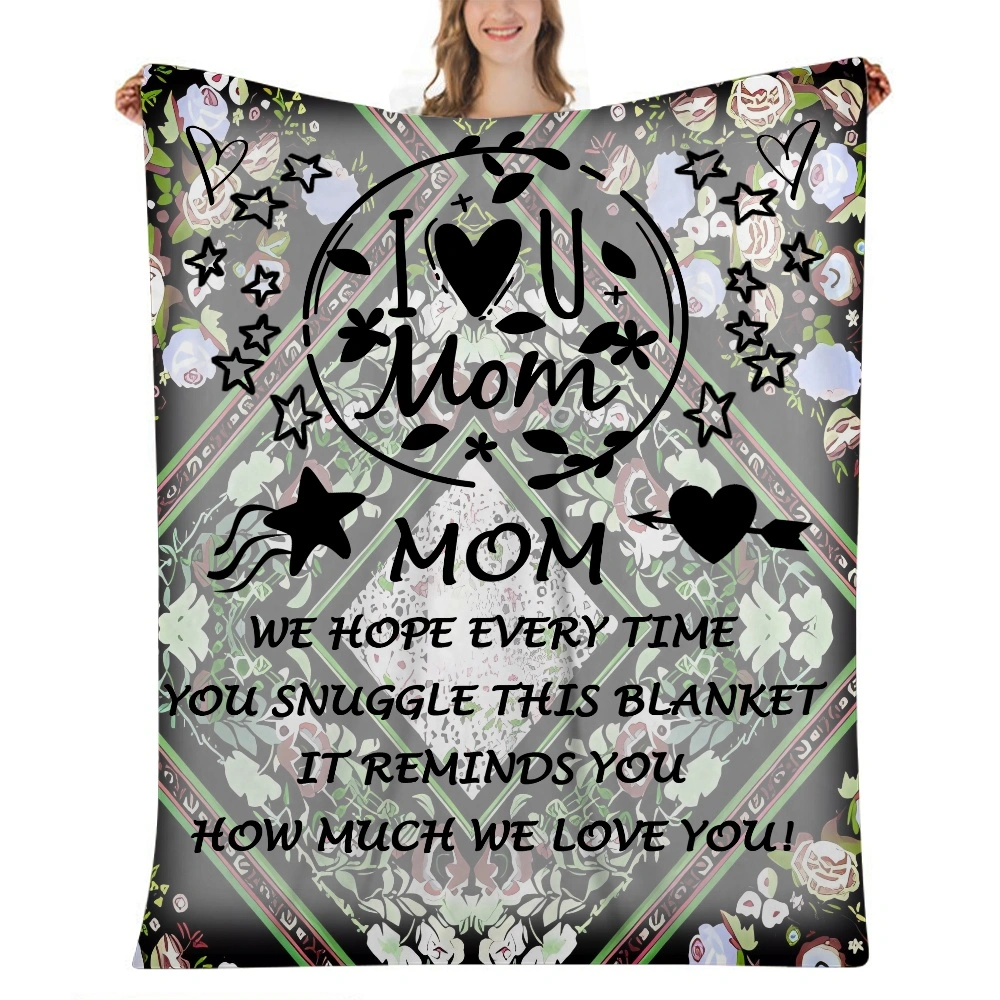 Mothers Day Gift Letter Blanket- Cotton Thermal Blanket,Breathable Bed Blanket,Soft Blanket,Blanket,All Season Blanket,Cozy Blanket for Bed Sofa Couch- 32x48 inches(#649,32x48'')A