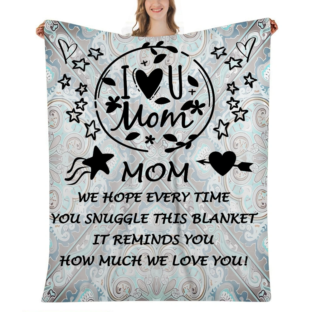 Mothers Day Gift Letter Blanket- Soft Cozy Flannel Blanket Couch Sofa Lightweight Cartoon Bed Plush Fluffy Fuzzy Throw Blanket 32x48 inches for Girls Gifts Women All Season(#653,32x48'')A