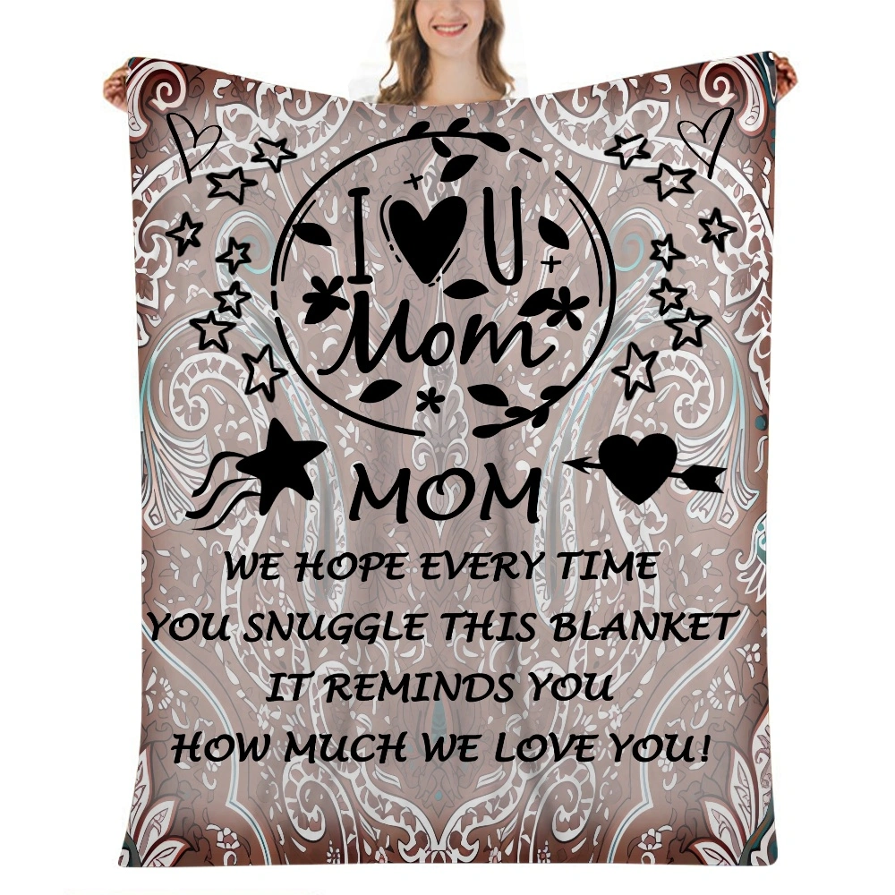 Mothers Day Gift Letter Blanket- Flannel Fleece Throw Blanket 32x48 inches,Decorative Soft Thick Plush Blanket,Luxury Comfy Cozy Winter Warm Blankets,Washable & Breathable(#656,32x48'')A