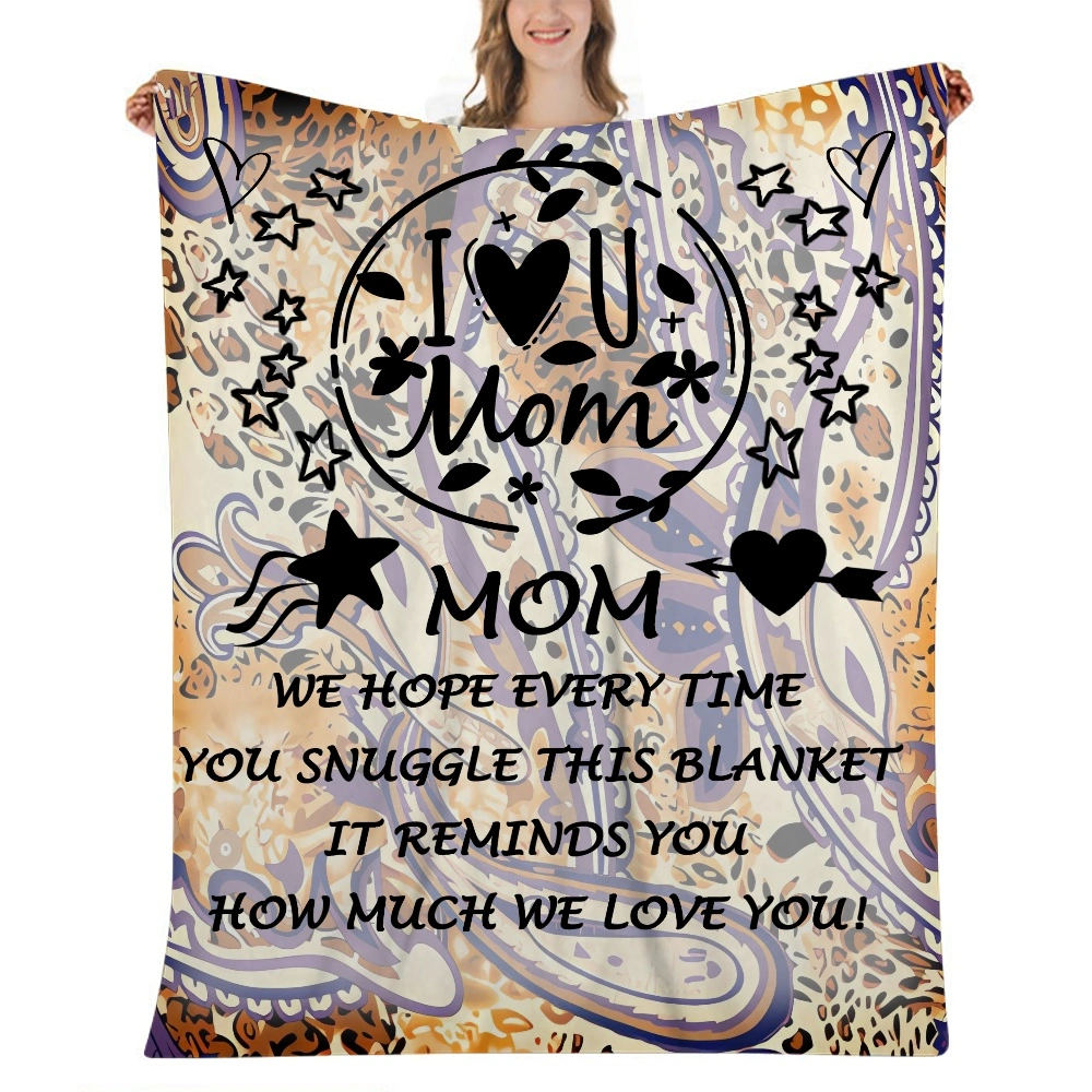 Mothers Day Gift Letter Blanket- Fleece Blanket Throw Size 32x48 inches Soft Fuzzy Throws Cozy Warm Thick Plush Blankets Luxury Winter Bed Blanket for Camping Couch Sofa Chair(#657,32x48'')A