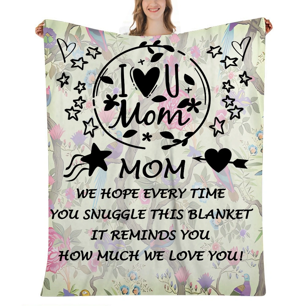 Mothers Day Gift Letter Blanket- Fleece Blanket Plaid Blanket Super Soft Blankets & Throws for Couch, Warm Plush Throw Blanket for Chair Sofa,Fuzzy Cozy Blanket,32x48 inches(#658,32x48'')A