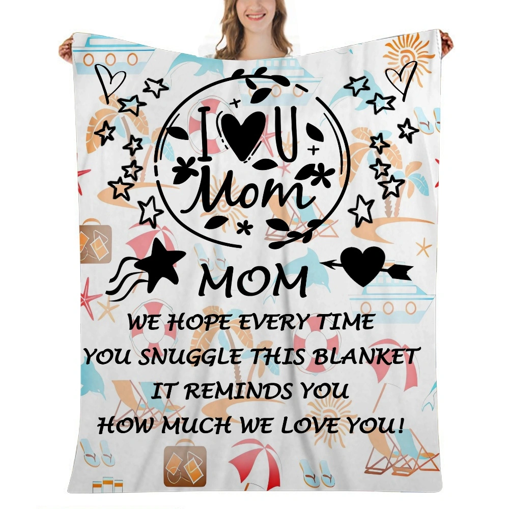 Mothers Day Gift Letter Blanket- Soft Blanket Winter Warm Lightweight Thermal Fleece Blankets for Couch Bed Sofa,32x48 inches(#557,32x48'')A