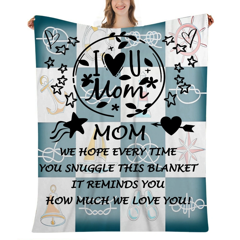 Mothers Day Gift Letter Blanket- Throw Blanket - Printed Flannel Bohemian Throw Blanket for Chair,Bed,Sofa,Couch- 32x48 inches(#561,32x48'')A