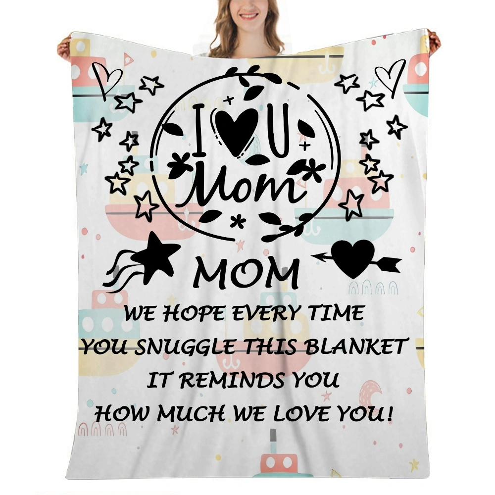 Mothers Day Gift Letter Blanket- Throw Blanket Super Soft Warm Blanket for Couch Lightweight Fluffy Blanket for Bed Sofa 32x48 inches(#576,32x48'')A