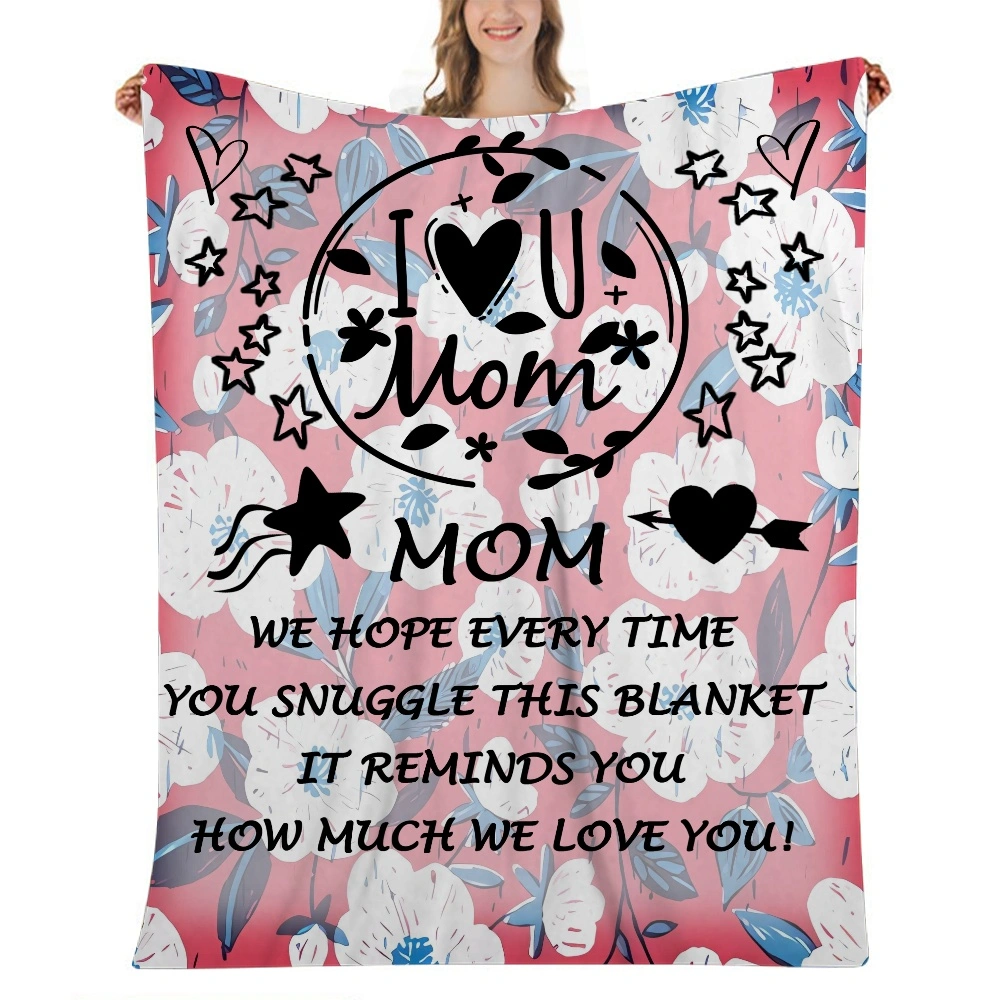 Mothers Day Gift Letter Blanket- Soft Fleece Blankets 32x48 inches,Lightweight,Cozy Warm Throws Dark Colorful Blanket Sofa Travel Outdoor(#588,32x48'')A