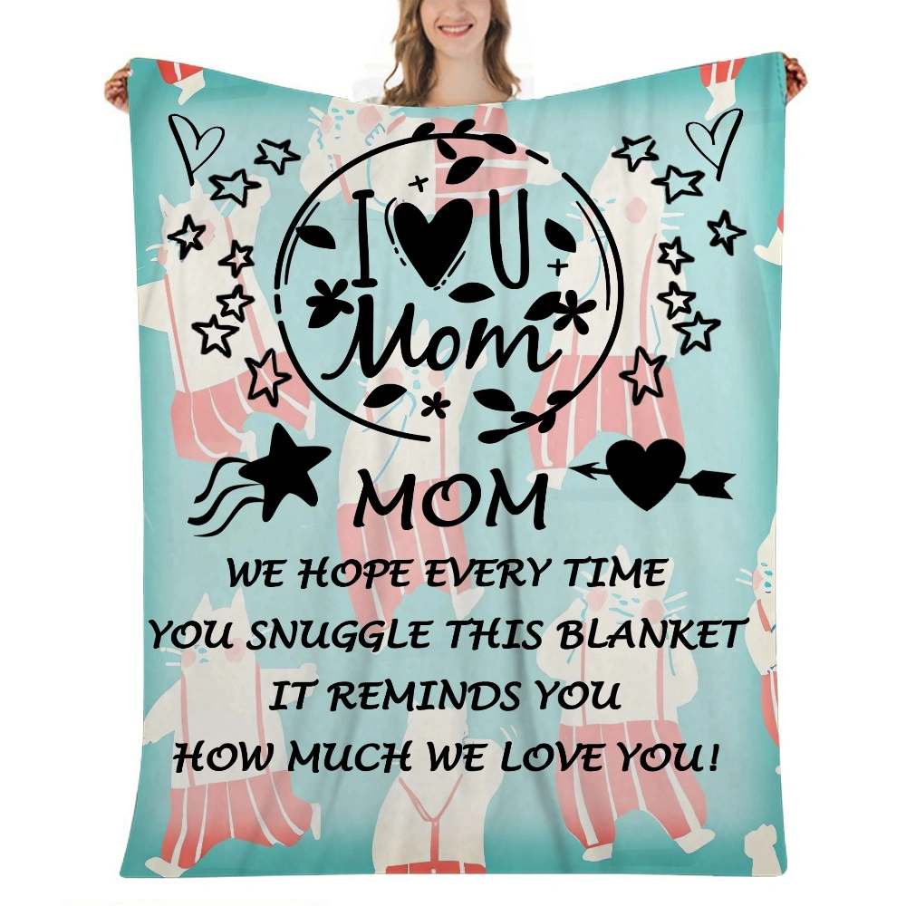 Mothers Day Gift Letter Blanket- Soft Cozy Fluffy Throw Blanket Lightweight Fleece Checkered Blanket for Sofa Couch Bed Travel 32x48 inches(#591,32x48'')A