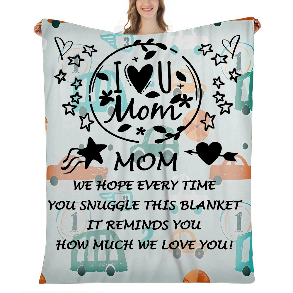 Mothers Day Gift Letter Blanket- Cotton Breathable Bed Blanket Full -,Thermal Blankets,Perfect for Layering Any Bed for All Season,32x48 inches(#598,32x48'')A