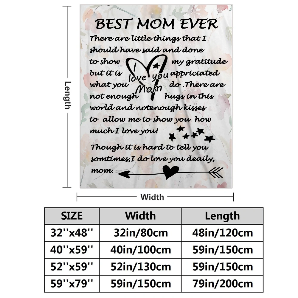 Gifts for Mom Blanket - to My Mom Gift - Birthday Gifts for Mom - Gifts for Mom from Daughter - Meaningful Gifts for Mom - Best Mom Ever Gifts,32x48''(#208,32x48'')A
