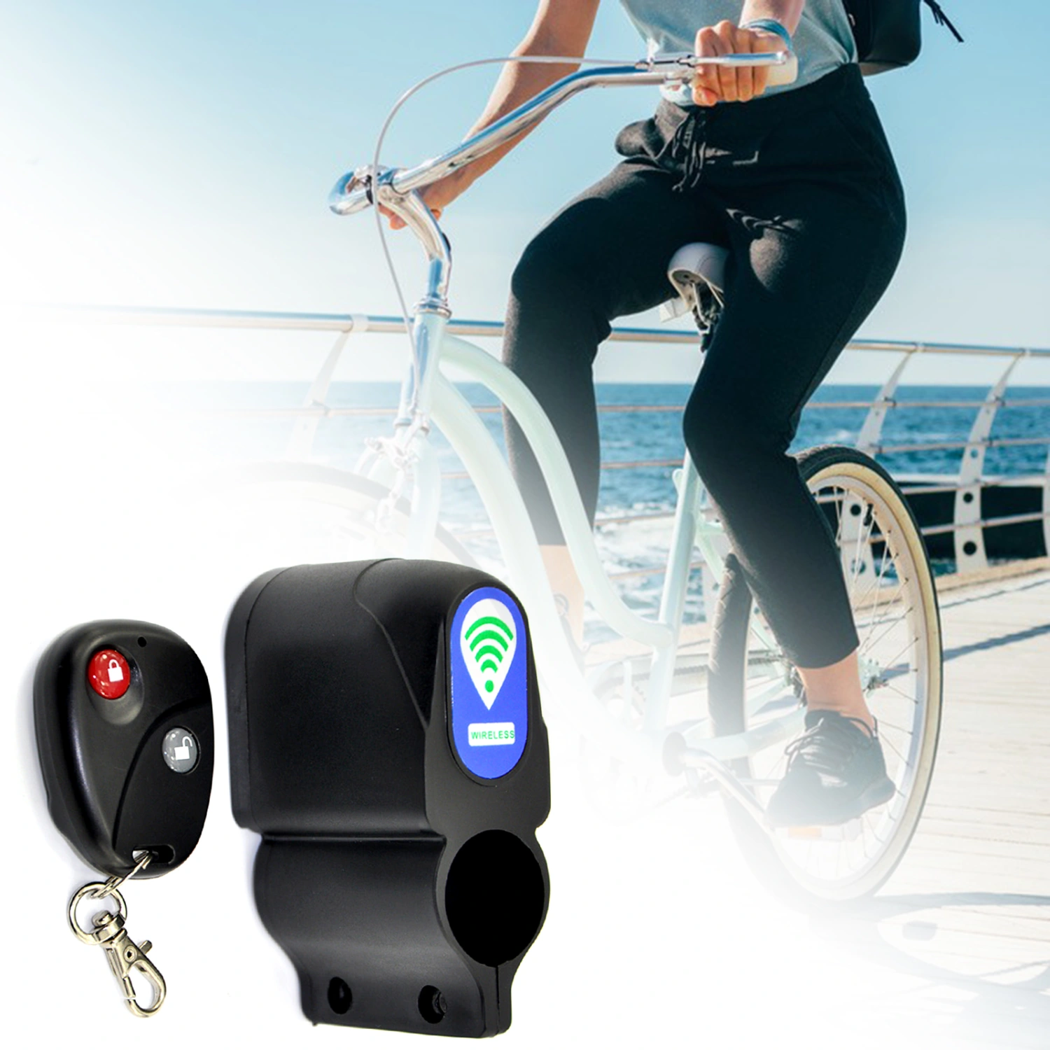Bicycle Alarm Lock Wireless Anti-theft ABS Remote Control Bike Vibration Alarm for MTB Road Bike