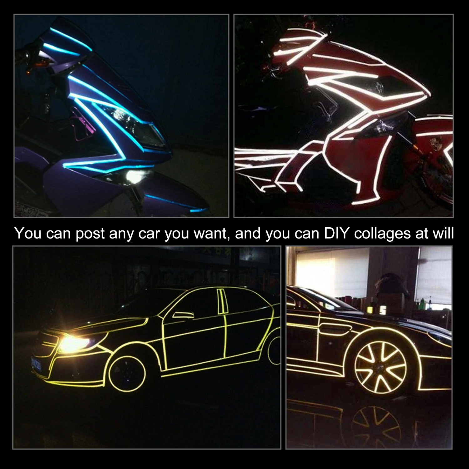 1 Roll Reflective Sticker Self Adhesive Wear Resistant PET Bike Decorative Reflective Sticker for Car