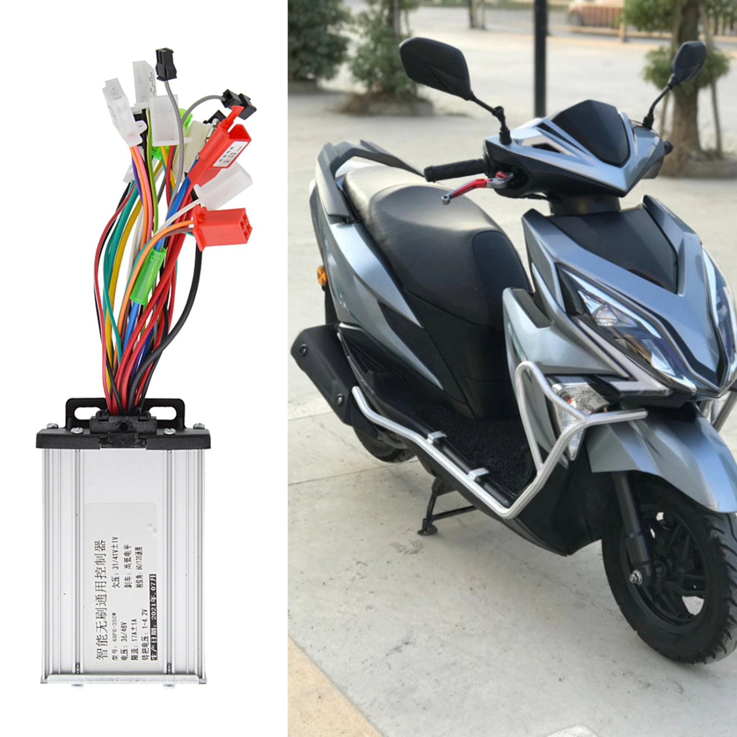 Brushless Controller Intelligent Dual Modes 350W 36V48V Electric Vehicle Brushless DC Motor Speed Controller for Bicycle