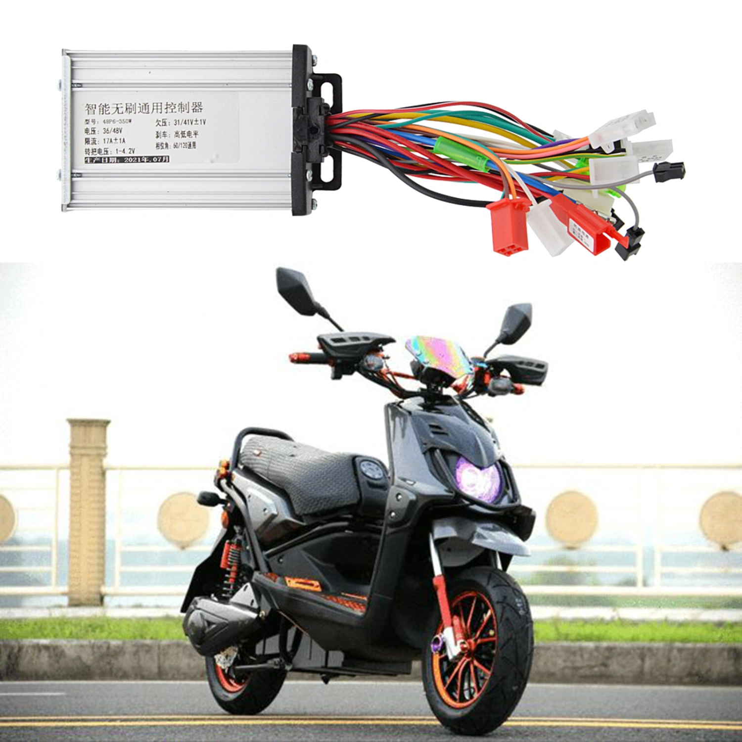 Brushless Controller Intelligent Dual Modes 350W 36V48V Electric Vehicle Brushless DC Motor Speed Controller for Bicycle