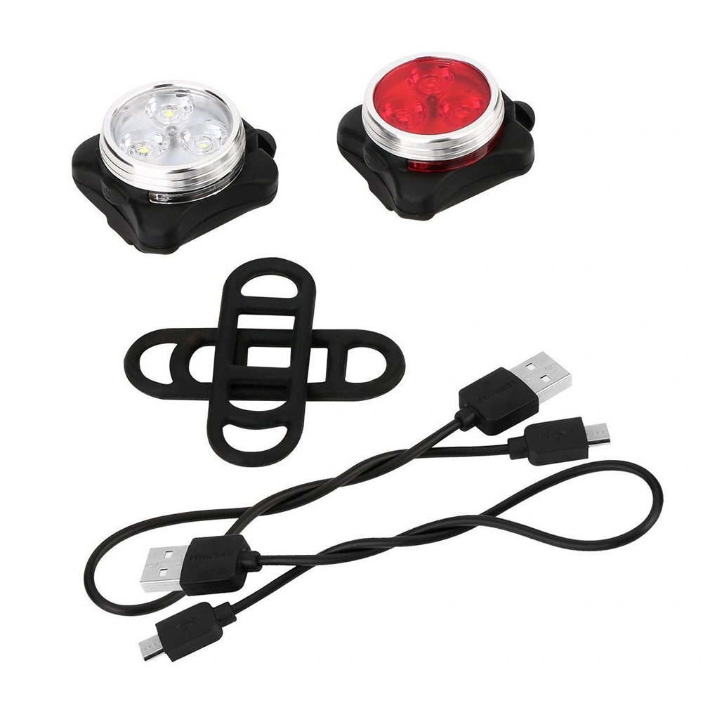USB LED Bright Bicycle Bike Front Rear Tail Lamp Safety Night Cycling Light