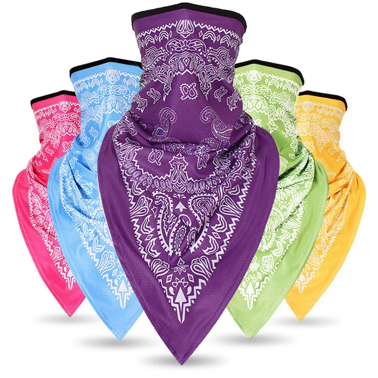 Fashion Printed Outdoor Cycling Breathable Anti UV Sun Triangle Face Cover Scarf